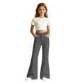 thumbnail image 3 of Shadoumai Girls Dress Pants Flare Leg School Uniform Pants High Waisted Stretch Preppy Formal Trousers with Pockets,9-10 Years, 3 of 8