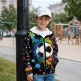 thumbnail image 2 of Xoenoiee Soccer Paint Splatter Print Zip Up Hoodies Pullover Sweatshirt for Boys Juniors Kids Loose Sweater with Pocket Long Sleeve Hooded Jacket Sports Shirt Plus Size, L, 2 of 7