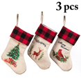 thumbnail image 2 of Christmas Stocking Small Classic 3PCS Xmas Hanging Sock Holiday Hanging Stocking, 2 of 10