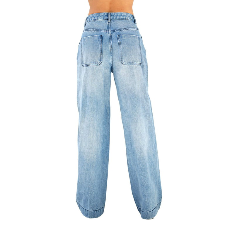 Light Blue Drop Waist Wide Leg Oversized Baggy Jeans – KesleyBoutique