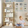 thumbnail image 3 of Takywep, White + Gold, 5 Shelf Bookcase, Modern Display Organizer, Open Storage Rack, Metal Frame, Waterproof Board, Anti-Tip Secure, Living Room, Bedroom, Study, Home Office, 3 of 8