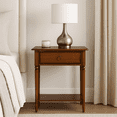 thumbnail image 3 of Leick Home Solid Wood Coastal Notions Nightstand with USB-C Fast Charging Station, Pecan, 3 of 26