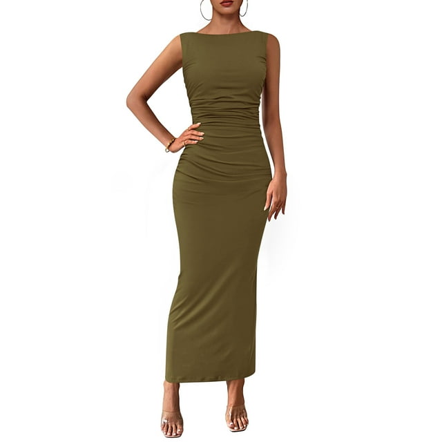 Vestido ajustado sin mangas PRETTYGARDEN para mujer, verano 2025