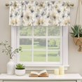 thumbnail image 3 of 2 Panels Gray Beige Floral Valance for Windows, Spring Modern Botanical Flowers Blossom Light Filtering Kitchen Curtains, Rod Pocket Window Treatment Curtain Valances for Living Room Bedroom, 42"x12", 3 of 9