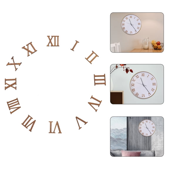 PENIKOKO Clock Numerals Kit Wooden Replacement Numbers for Home Use 12Pcs