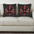 thumbnail image 3 of Set of 2 18x18in Throw Pillow Covers - Bold Black Design with Bird in Dripping Red Heart Cross - Perfect for Couch Bed Car, 3 of 8
