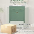 thumbnail image 4 of 30-inch Green Bathroom Vanity with Ceramic Sink, Sturdy Solid Wood Frame / Soft Close Doors, Versatile Storage for Modern Bathrooms, 4 of 5
