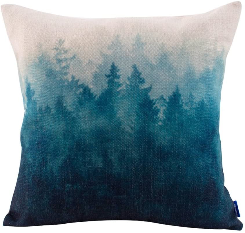 Linen Pillow Home Nature Cover 18" Case Throw Sofa Forest Car Cotton Square Bed 