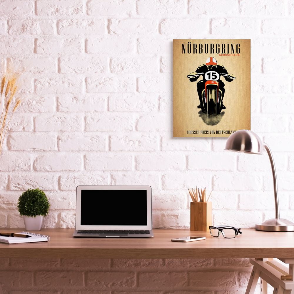 Stupell Industries Vintage NÃ¼rburgring German Motorcycle Race Advertisement Canvas Wall Art by Mark Rogan