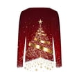thumbnail image 6 of Aobny Women Shirts Compression Christmas T Shirt Long Sleeve Pullover Red Henley Funny Shirt,XL, 6 of 6