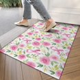 thumbnail image 4 of Pink Breast Cancer and Pioneer Flower Door Rugs,Washable Non Slip Door Mats Indoor,Decorative Door Mats,Entry Mat Indoor for Entrance,Bedroom,Kitchen,Bathroom,17"x30", 4 of 6