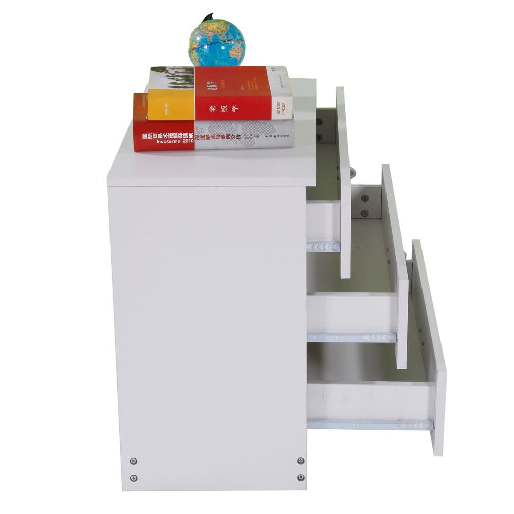 UBesGoo Modern White 3 Drawer Dresser Bedroom White Finish