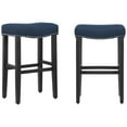 thumbnail image 5 of Westin Outdoor Yazan 29" Upholstered Counter Stool with Nail Head Trim (Set of 2), Black/Navy Blue, 5 of 5