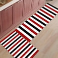 thumbnail image 2 of Kitchen Rugs and Mats 2 Pieces Black Red Stripes Runner Rug Sets Lines Striped Soft Comfort Standing Kitchen Mats for Floor Absorbent Area Rugs Carpet Non Slip Cushioned Doormat, 2 of 9