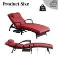 thumbnail image 3 of Wiilayok 2 Piece Outdoor Wicker Chaise Lounge Set, Adjustable Pool Recliner Chairs with Red Cushions and Built-in Side Table for Patio Backyard Poolside, 3 of 8