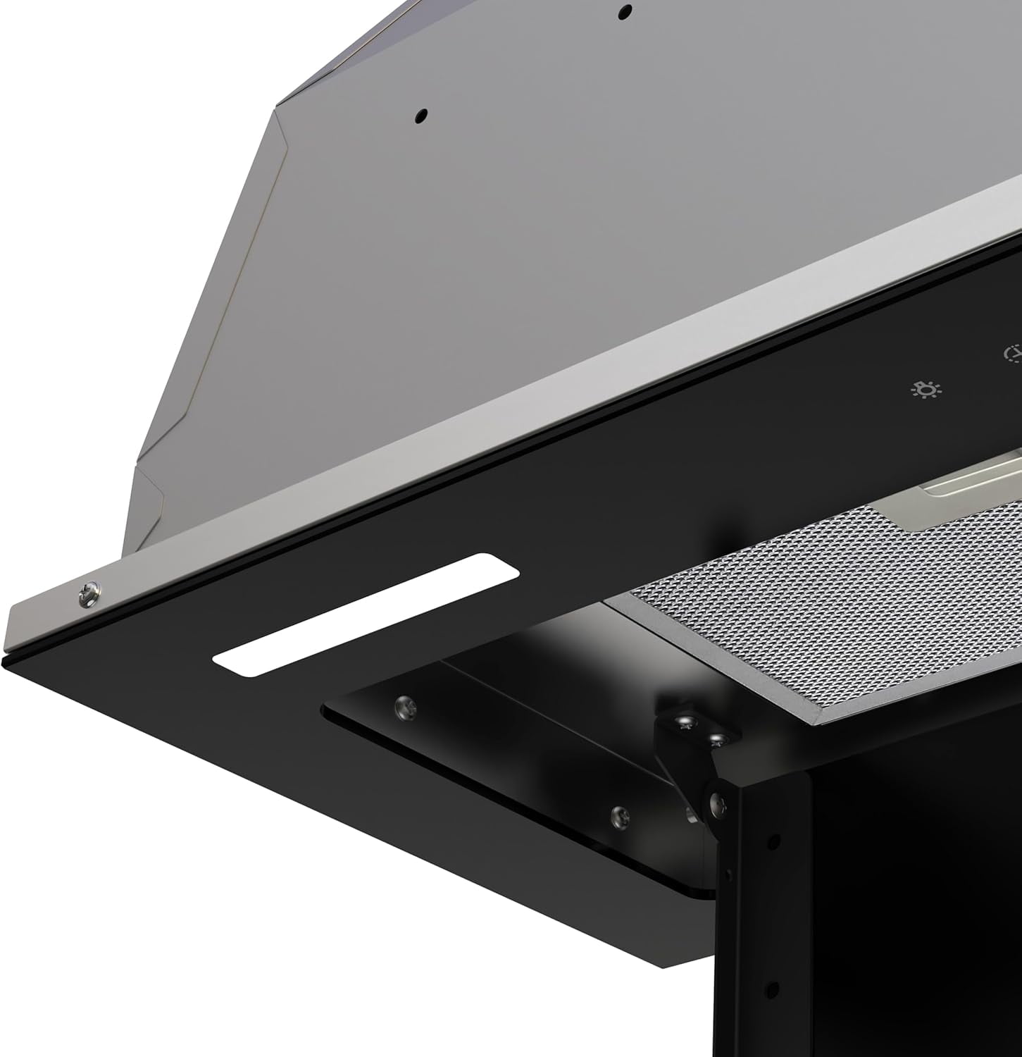 Streamline 36 in. Isernia Ductless Insert 350 CFM Range Hood in Glossy Black with Mesh Filters, Touchpad Control, LED Lights