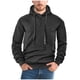 thumbnail image 2 of pstuiky hombres de manga larga, Sudadera con capucha y bolsillo de manga larga holgada informal de colores sólidos para hombre top de hombre xxl, 2 of 4