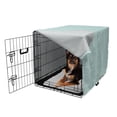 thumbnail image 2 of Circle Dog Crate Cover, Eastern Style Compact Design Ocean Inspired Wavy Lines and Polka Dots Aquatic, Easy to Use Pet Kennel Cover for Medium Large Dogs, 35" x 23" x 27", Sky Blue White, by Ambesonne, 2 of 6