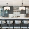 thumbnail image 6 of LNC 16-in Black Drum Pendant Light with Linen Shade, Adjustable for Dining & Entryway, 6 of 16
