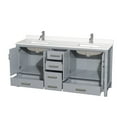 thumbnail image 4 of Wyndham Collection Wcs141472d-Qtz-Unsmxx Sheffield 72" Free Standing Double Basin Vanity, 4 of 7