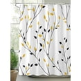 thumbnail image 2 of Shower Curtains Yellow Black Leaves Bath Curtain Simple Style Plant Waterproof Bathroom Shower Curtain Set with Hooks Decoration 36 x 72 Inches, 2 of 7