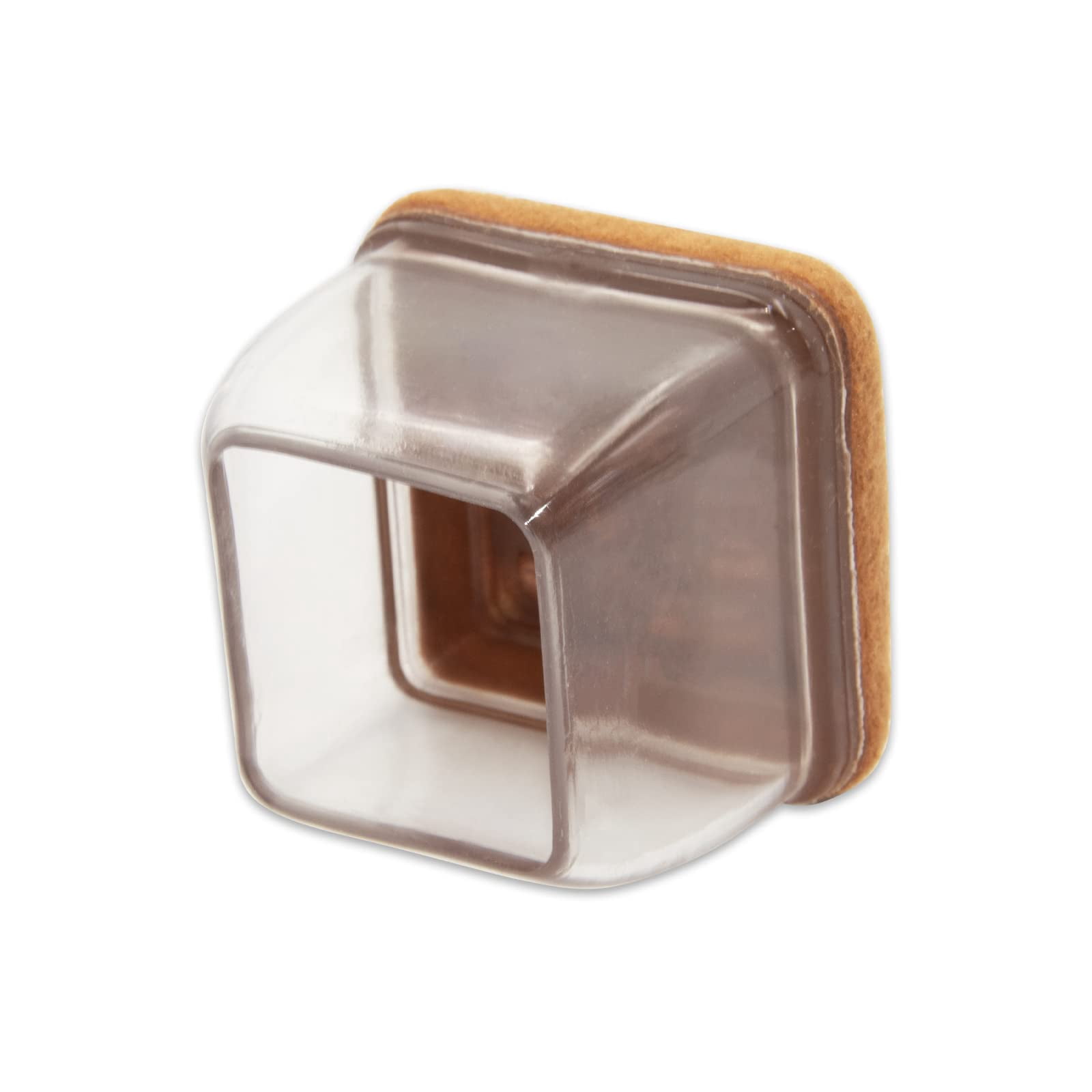Flyshop 8PCS Square Chair Leg Caps with Felt Pads Durable Floor Protectors for Hardwood Floor Prevent Scratches Reduce Noise Foot Cap, Transparent Protective Caps, 28 to 40 mm
