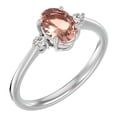 thumbnail image 2 of SuperJeweler 1 1/4 Carat Oval Shape Morganite and Two Diamond Ring In 14 Karat White Gold For Women, 2 of 6
