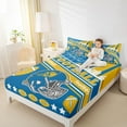thumbnail image 5 of Feelyou Modern Rugby Helmet Twin Sheet Sets for Kids, Stripes Blue Gold Twin Fitted Sheet, Eat Sleep Sports Flat Sheet, Luxury Bedroom Decor, 3-Piece, 5 of 8