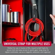 VELCRO Brand EASY HANG Magnet Strap Hook and Loop Fastener, Holds 10lbs, Metal Surfaces like Cabinets, Shelves, Refrigerators Hang Extension Cords, Hoses, Medium 16 x 1