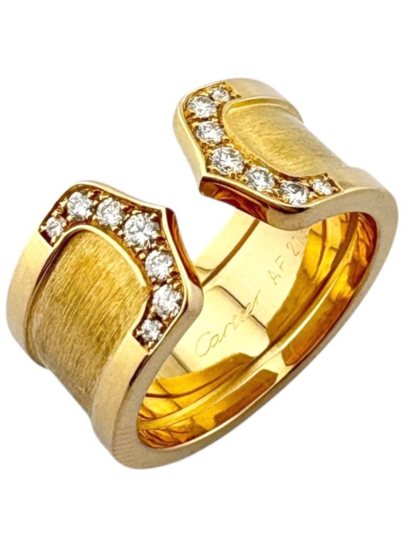 Pre-Owned Cartier 2C Ring, 1, 18K Yellow Gold, Diamond, Women's, CARTIER
