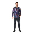 thumbnail image 4 of Suitmeister Men's Shirts Christmas Icons Blue - XXL Blue, 4 of 5