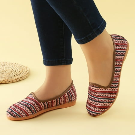 

uikmnh Women Shoes Women Cute Pattern Shoes Fashion Soft Sole Cloth Shoes Linen Soft Sole Cloth Shoes Beef Tendon Sole Non Slip Cloth Shoes Hot Pink 7