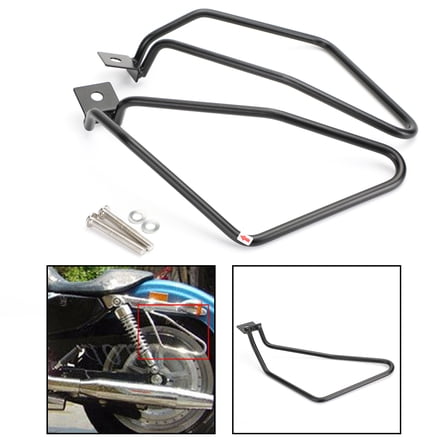 Black Saddlebag Support Mounting Bracket for Sportster 883 Fat bob FXDF Dyna BK