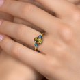 thumbnail image 4 of Gem Stone King 10K Yellow Gold Mango Mystic Topaz and Blue Diamond Engagement Ring for Women | 2.54 Cttw | Oval 9X7MM | Gemstone November Birthstone | Size 8, 4 of 6