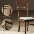 thumbnail image 4 of Demi Bonn 37" Wooden Dining Chairs Set of 4, Farmhouse Upholstered Kitchen Chairs with Rubber Wood Frame for Home, Dining Room, Brown, 4 of 7