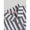 thumbnail image 4 of Toddler Baby Boys Cotton Linen Outfits Striped Short Sleeve Lapel Button Down Shirt Shorts Sets Summer Clothes, 4 of 6