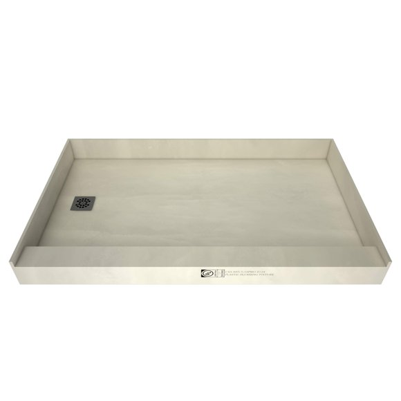 Tile Redi B3460L-SCSQBVZ Redi Base Shower Pan, 60" W x 34" D, Brushed Nickel