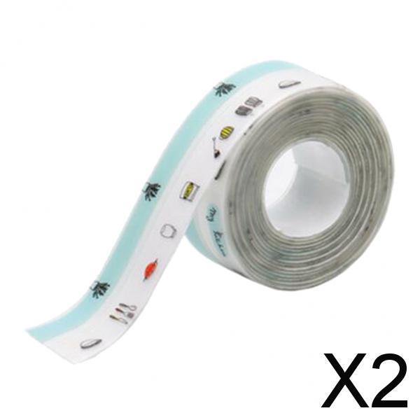 2x Cinta Autoadhesiva Antimoho Para Esquina De Baño, Tira De Calafateo Para Lavabo G 2 piezas