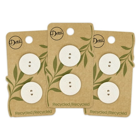 UPC: 0072879308587 | Dritz Recycled Corozo Round Button 23mm Light Gray 3 Pack (6 Count)