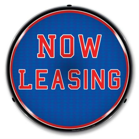 Collectable Sign and Clock Now Leasing LED Lighted Premium Sign