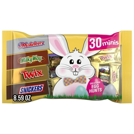 Mars Mixed Snickers, Twix & More Mini Milk Chocolate Bars Easter Basket Stuffers - 30 Bulk Bag