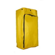American Supply Replacement Janitorial Cart Bag 10.5"Wx17.5"Dx32" Long Vinyl with 6 Solid Brass Grommets and Front Opening Zipper Color Yellow 1 1