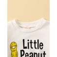 thumbnail image 4 of ZAXARRA Barboteuse Décontractée Automne pour Bébés Filles Garçons Manches Longues Col Rond Imprimé Lettre Peanut, 4 of 9