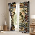 thumbnail image 3 of jejeloiu Pike Fish Black Out Curtains,Fishing And Hunting Curtains Pack of 2 (42x63 Each),Vintage Aztec Geometric Bedroom Curtains For Girls Boys,Ultra Soft Home Decor, 3 of 6