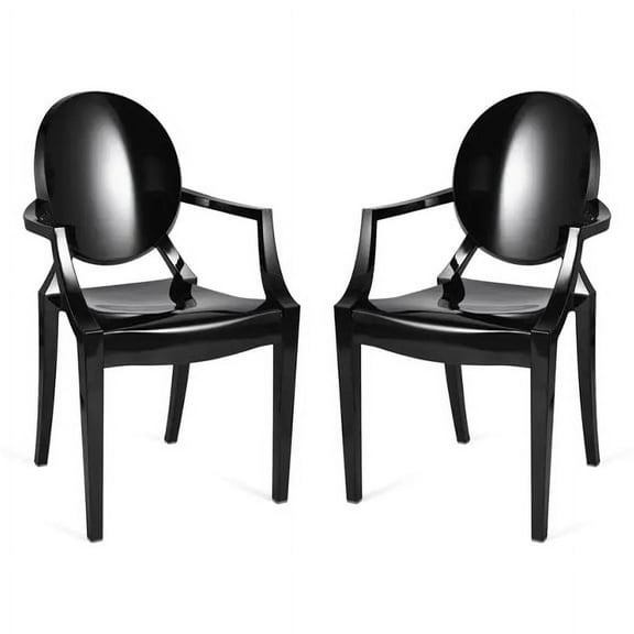 Modholic Ghost Armchair, Black (Set Of 2)