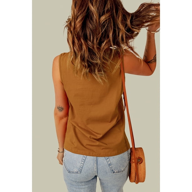 ABPHQTO Camiseta sin mangas con estampado de leopardo BABE para mujer