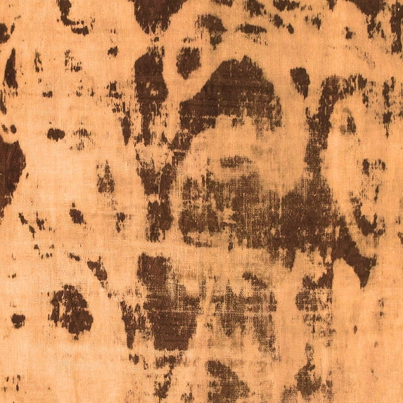 Ahgly Company Indoor Square Abstract Orange Modern Area Rugs, 6' Square