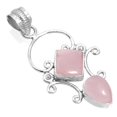 thumbnail image 1 of 925 Silver Pendant For Chain Necklace For Women Pink Rose Quartz Stone Silver Pendant January Birthstone Fashion Silver Pendant Gift For Girl Friend On Valentine's Day 925 Gemstone Silver Jewelry, 1 of 3