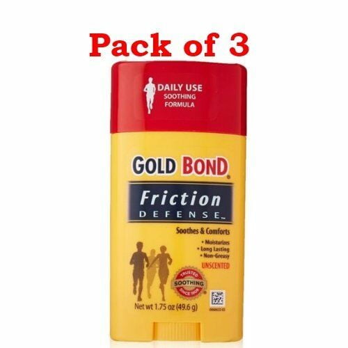 Gold Bond Friction Defense Stick Unscented 1.75 Oz, 3-Pack