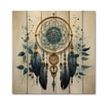 thumbnail image 3 of Designart "Minimalist Serenity Blue Dream Catcher I" Landscapes Print on Natural Pine Wood, 3 of 5